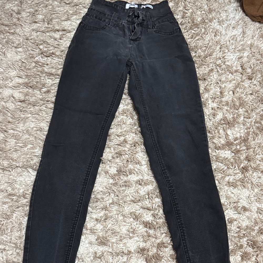 Mi High Rise Charcoal Jeans